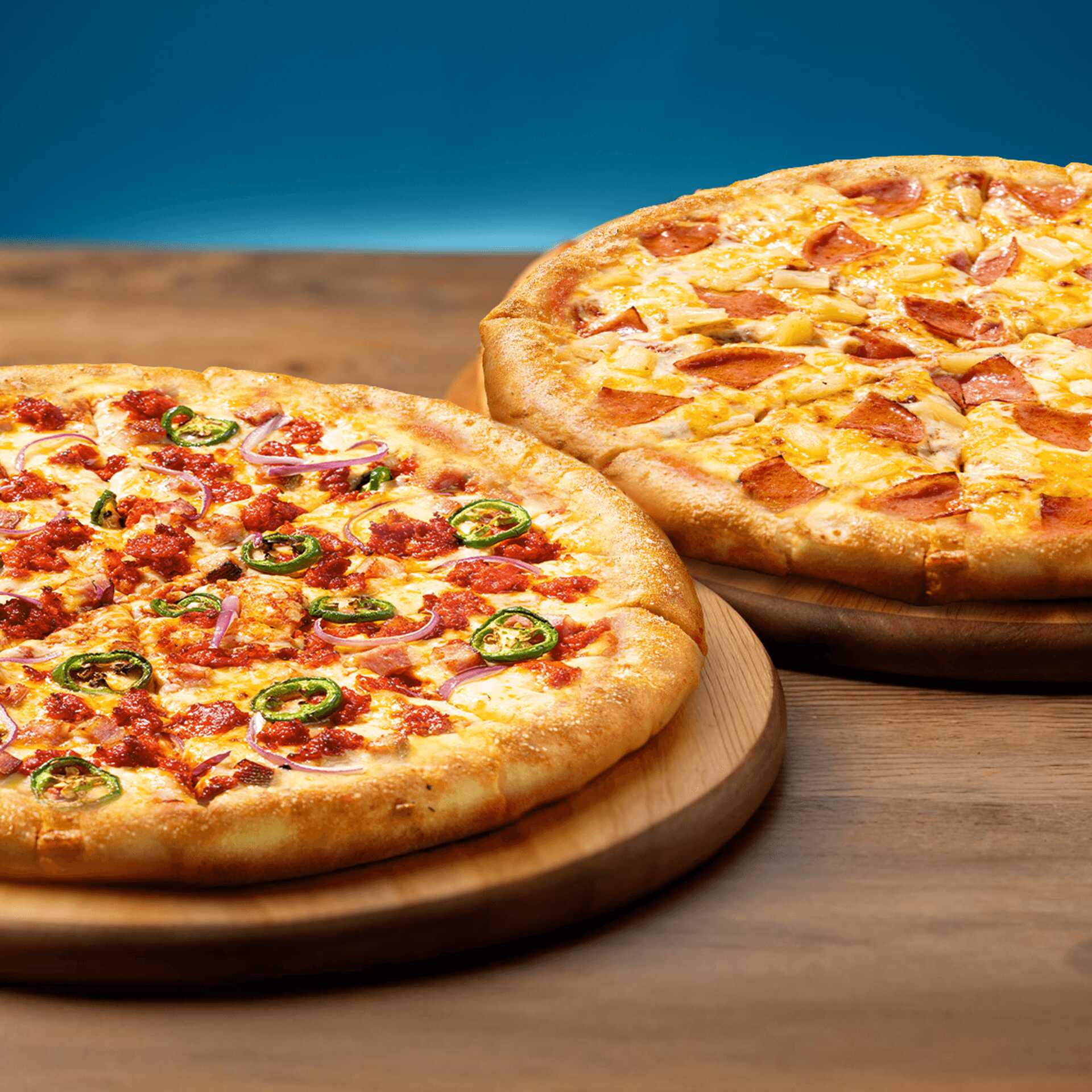 Combo: 2 Pizzas Hawaiana o Mexicana