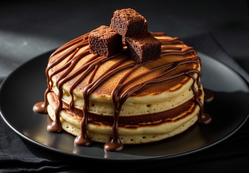 Pancakes de Brownie y Nutella