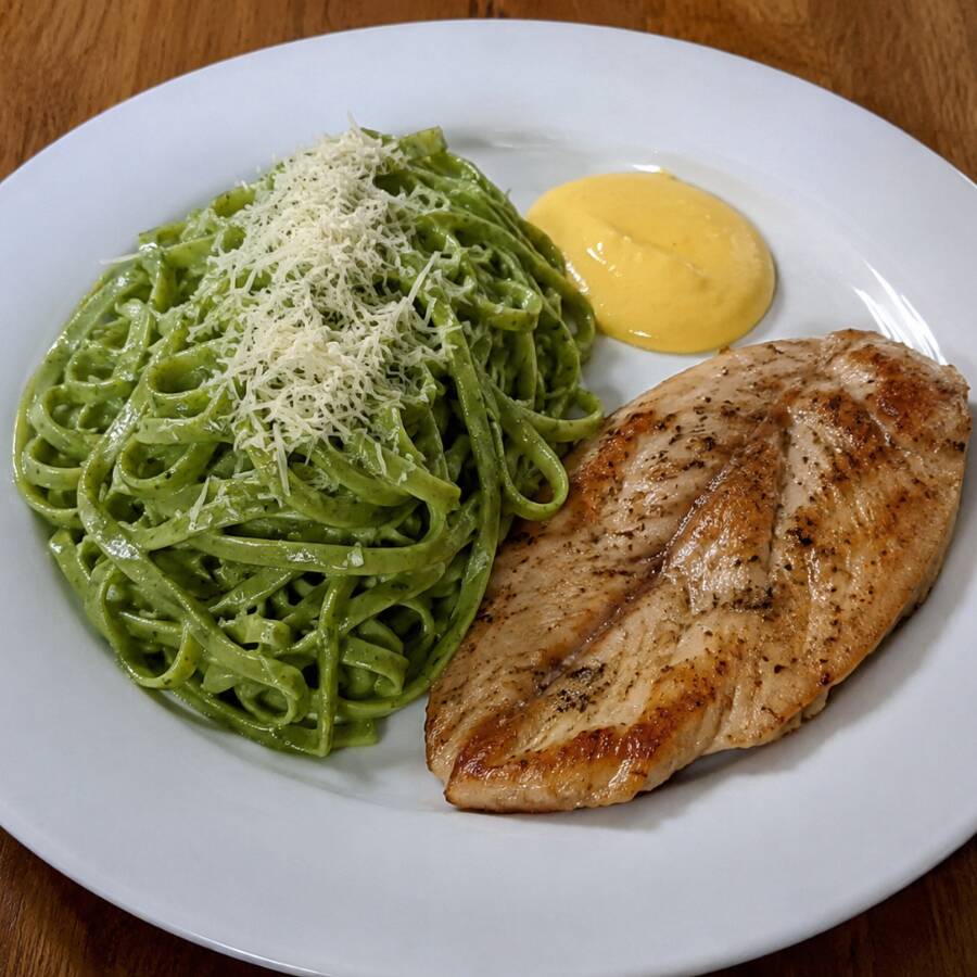 Tallarines Verdes con Pechuga + Crema