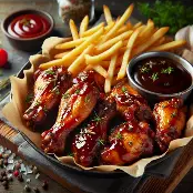 ALITAS BBQ CON PAPAS
