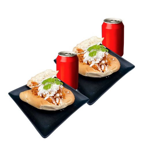 2 Tortas de Chilaquiles + 2 Coca-Cola
