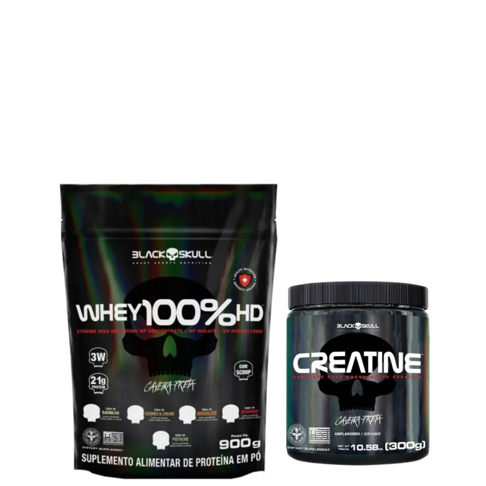 Whey 900g - Baunilha + Creatina pura 300g