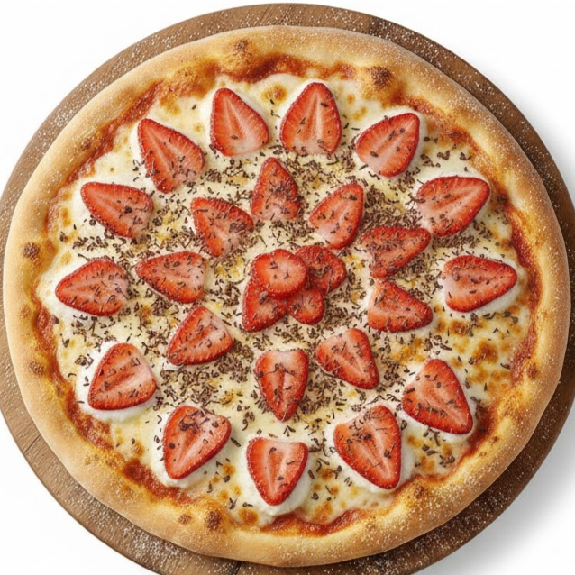 PIZZA MEDIANA (27 CM) FRESAS CON CHOCOLATE