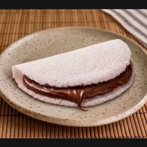 Massa de Tapioca recheada com Nutella