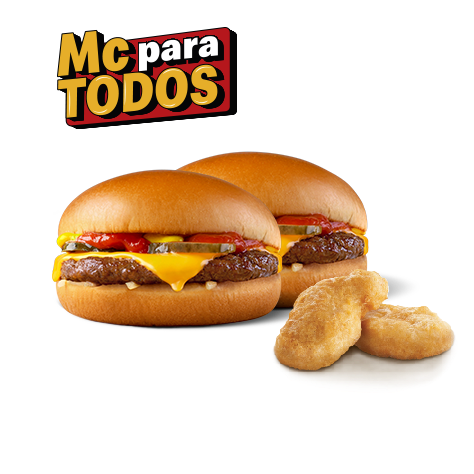 2 Hamburguesas con Queso ➕ McNuggets de 2 piezas