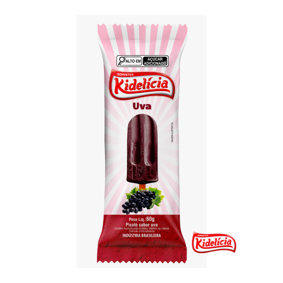 Picolé sabor uva base água