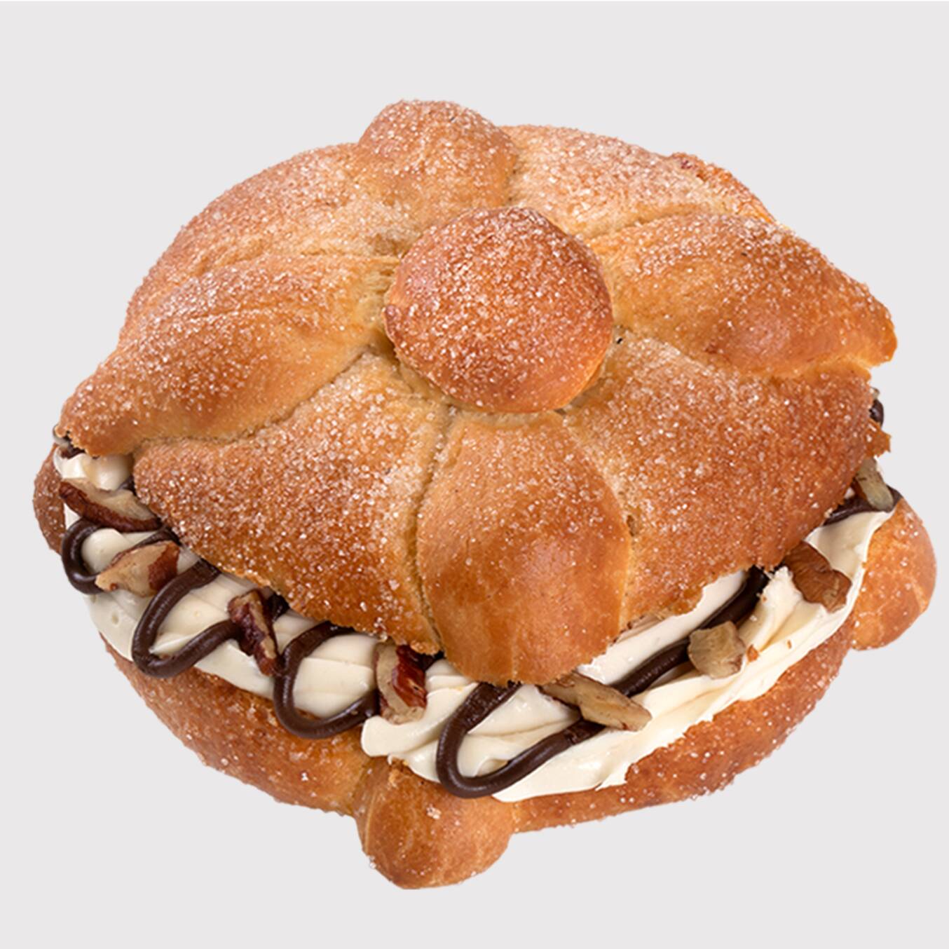 Pan de muerto con queso crema,avellana y nuez mini