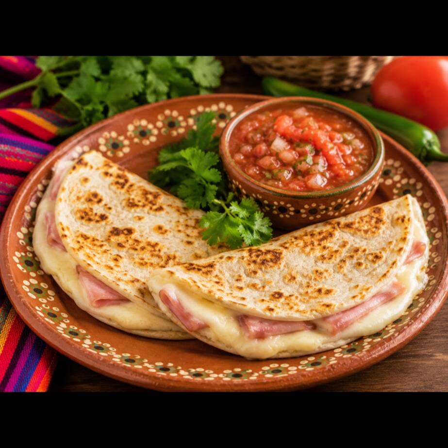 2 quesadillas jambon con quesso
