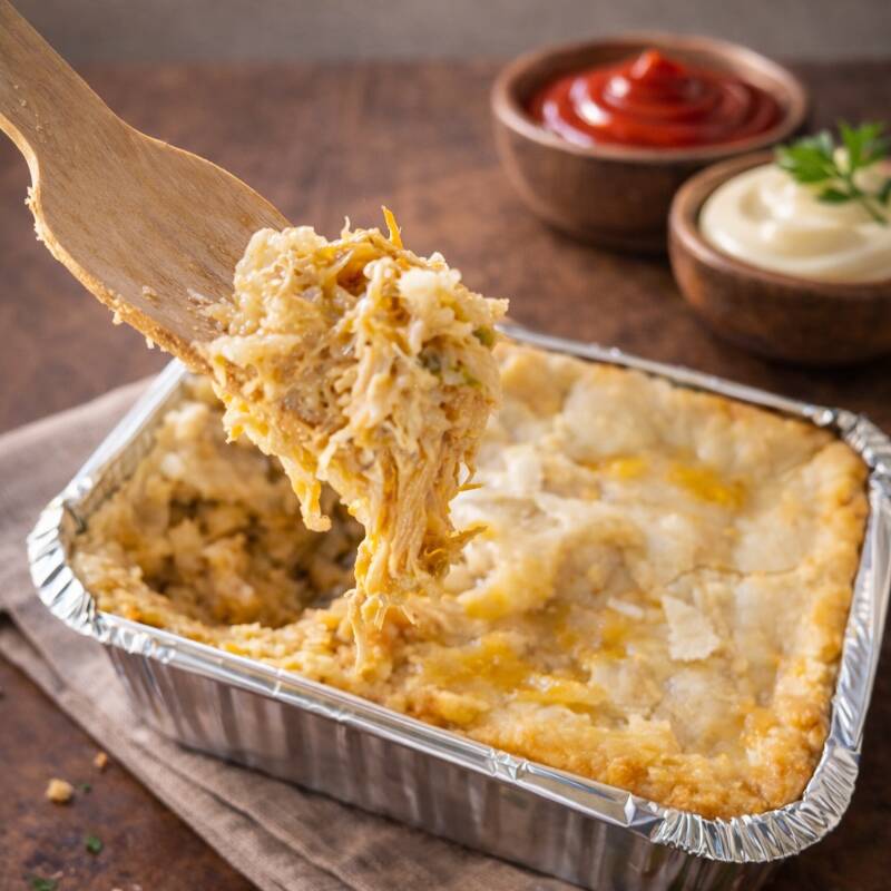 Massa leve e dourada com recheio bem cremoso de frango com catupiry, quentinho e bem temperado. Perfeito pra matar a fome rápido. Combina perfeito com empadinha doce e refri gelado.