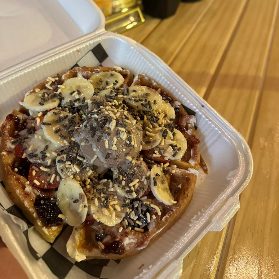 Nutella, Fruta, Nieve, Lechera Waffle