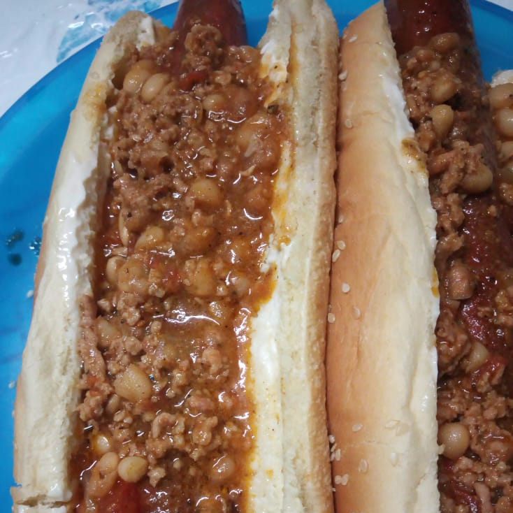 Hot dog con chili