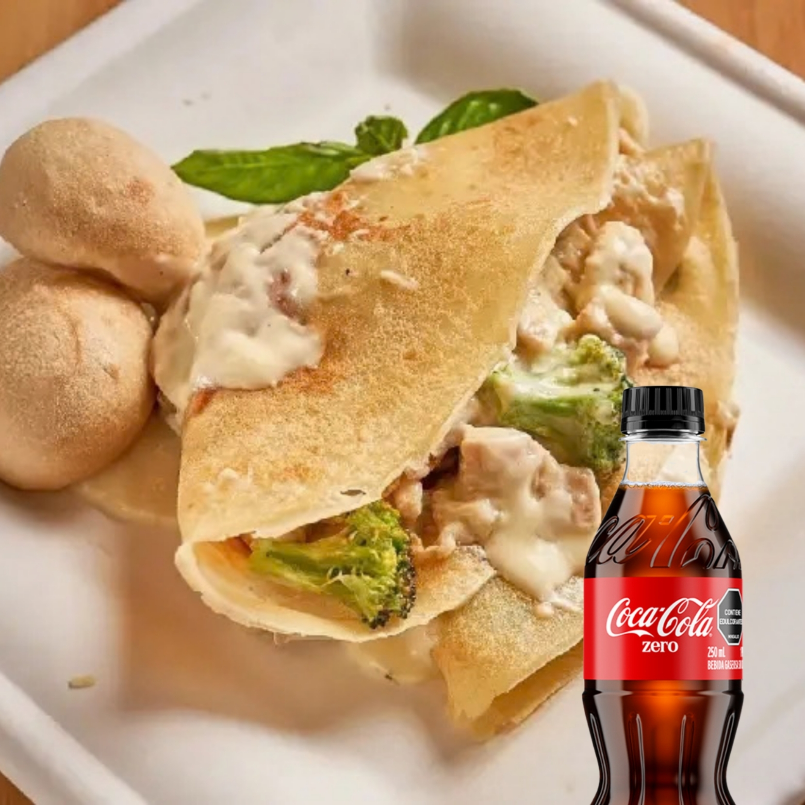 Crepe de Pollo Brocoli + Bebida