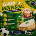 Perfeito para quem vai torcer sozinho, mas sem abrir mão de um lanche caprichado!
1 Tapioca à escolha
1 Refrigerante lata
⚽Peça o seu e torça com muito sabor!