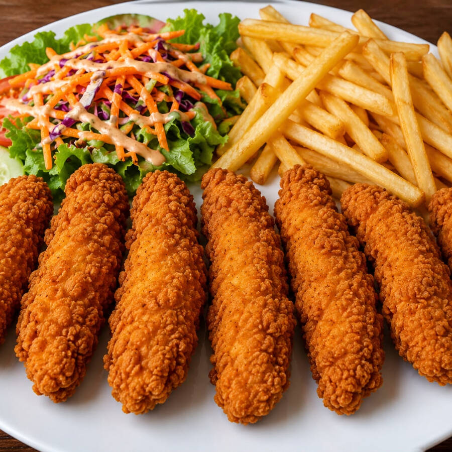 6 UND DE TENDER CON PAPAS Y ENSALADA
