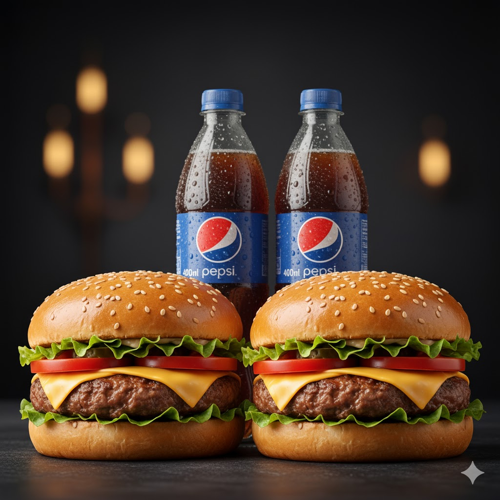 2 HAMBUERGUESAS CLASICAS 2 REFRESCOS