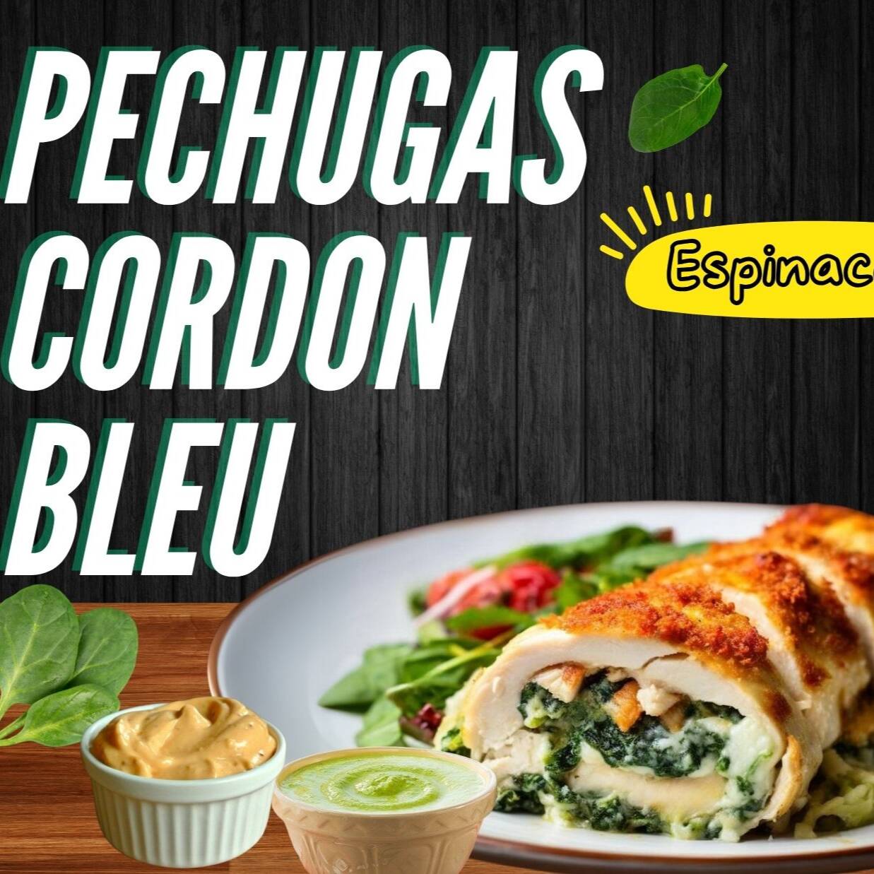Pechugas Cordon Bleu Espinacas 2pz