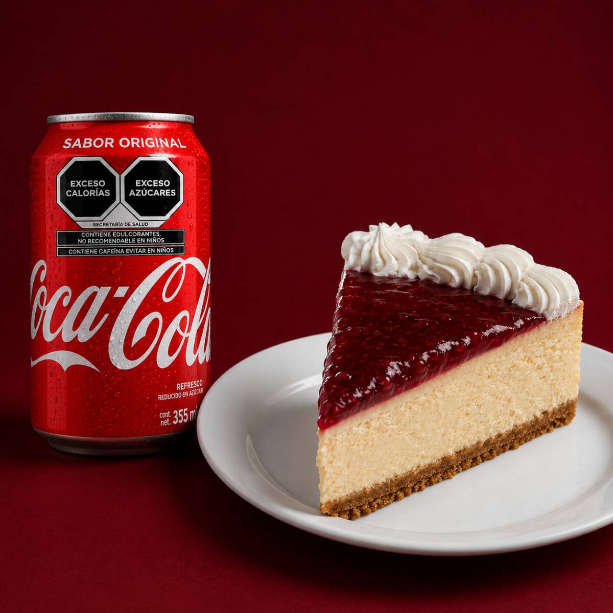 Pay de Queso con Frambuesa + COCA COLA