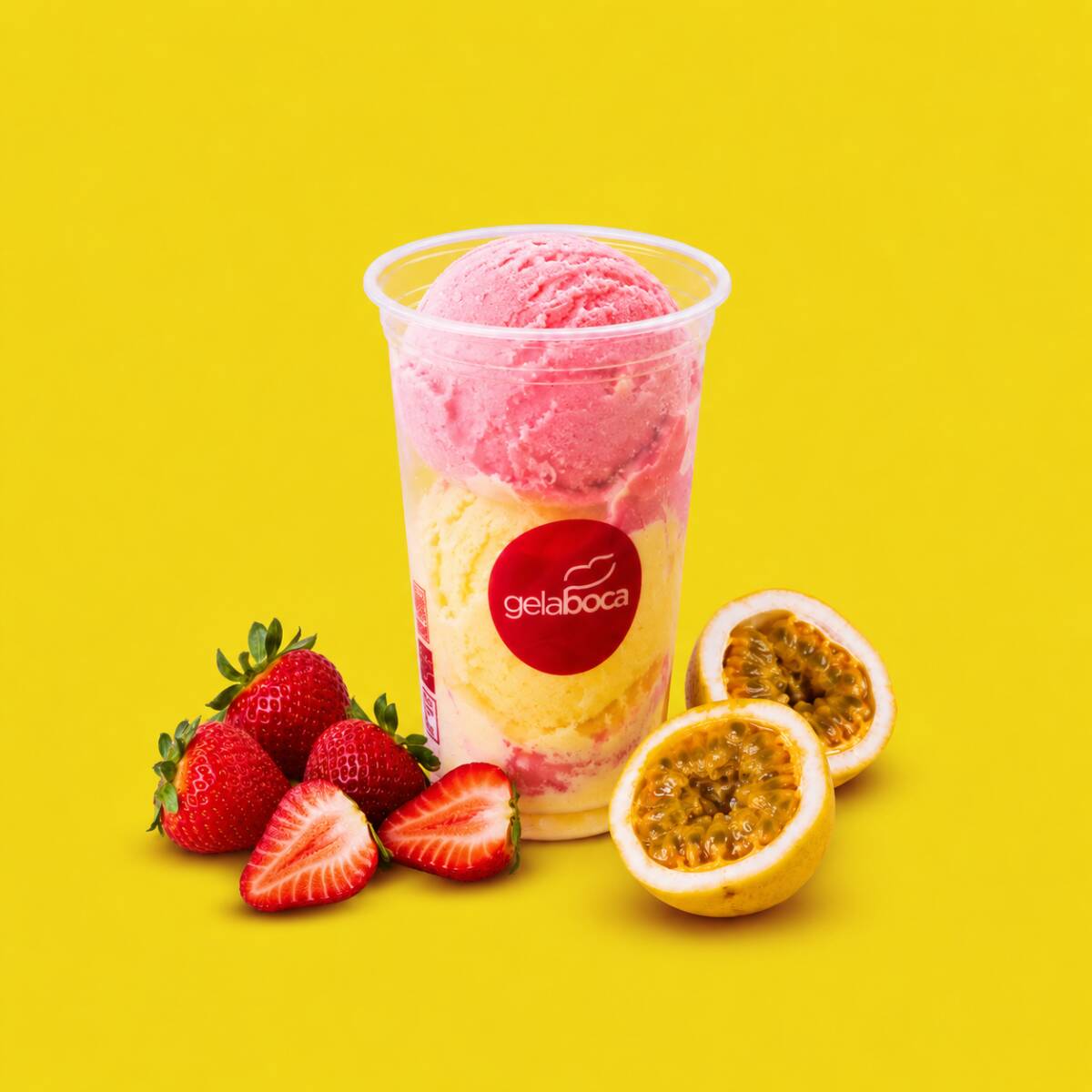 Monte seu copo com 2 bolas de sorvete do seu sabor favorito!