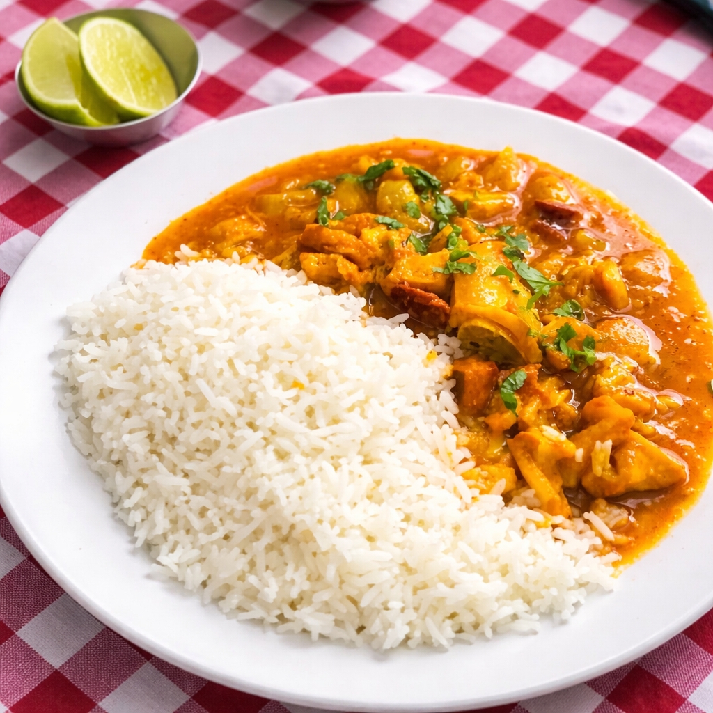 Panelada, arroz, farinha e limao.