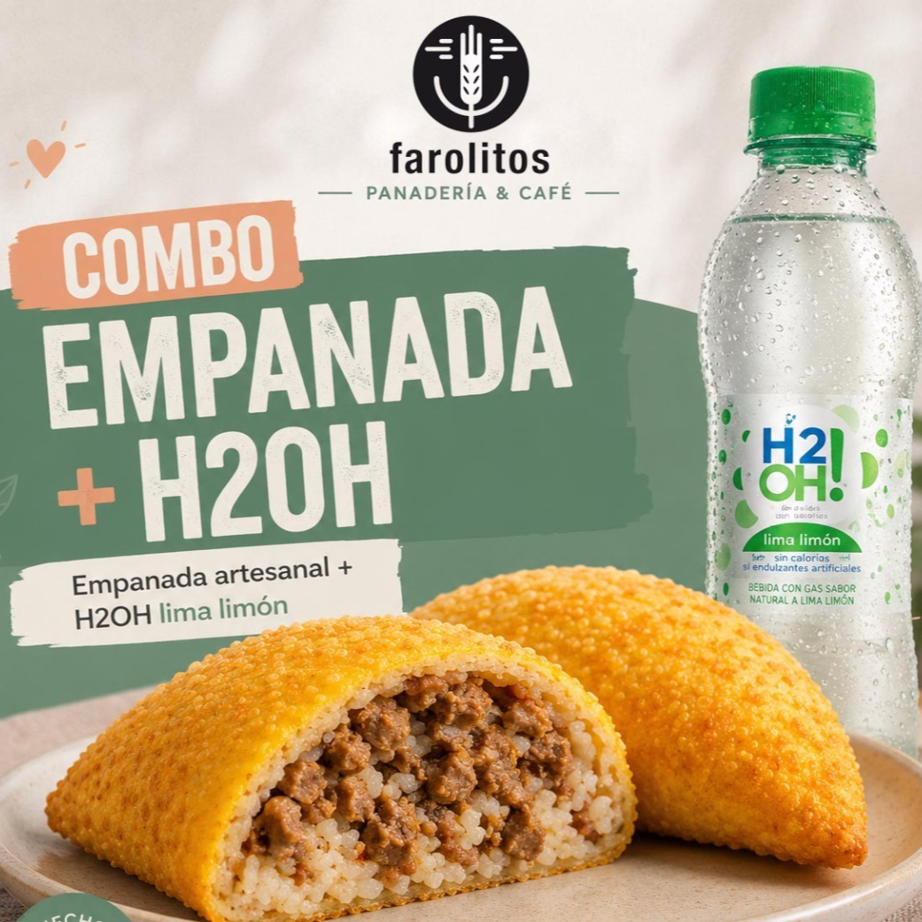Combo Empanada Arroz Carne con H2O