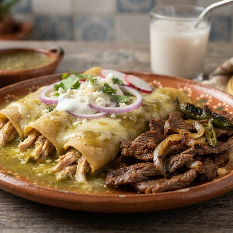 Enchiladas con Bistec