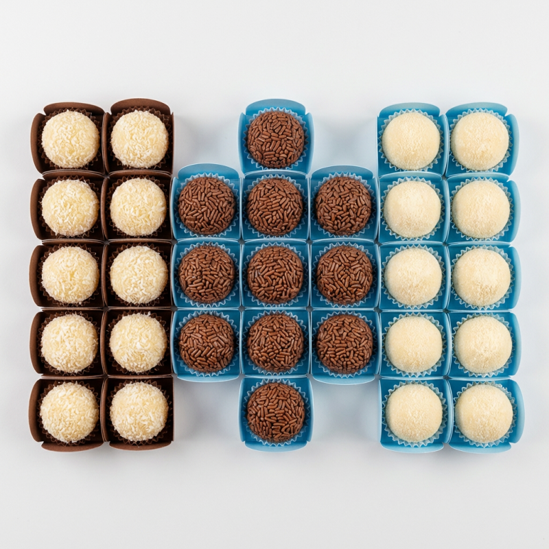 Consagrado como líder entre os mais pedidos, o nosso Combo Trio inclui 10 brigadeiros, 10 beijinhos e 10 ninhos, perfeito para todas as ocasiões, desde festas de aniversário, reuniões de trabalho, encontro com a família e até mesmo para comer tudo sozinho.