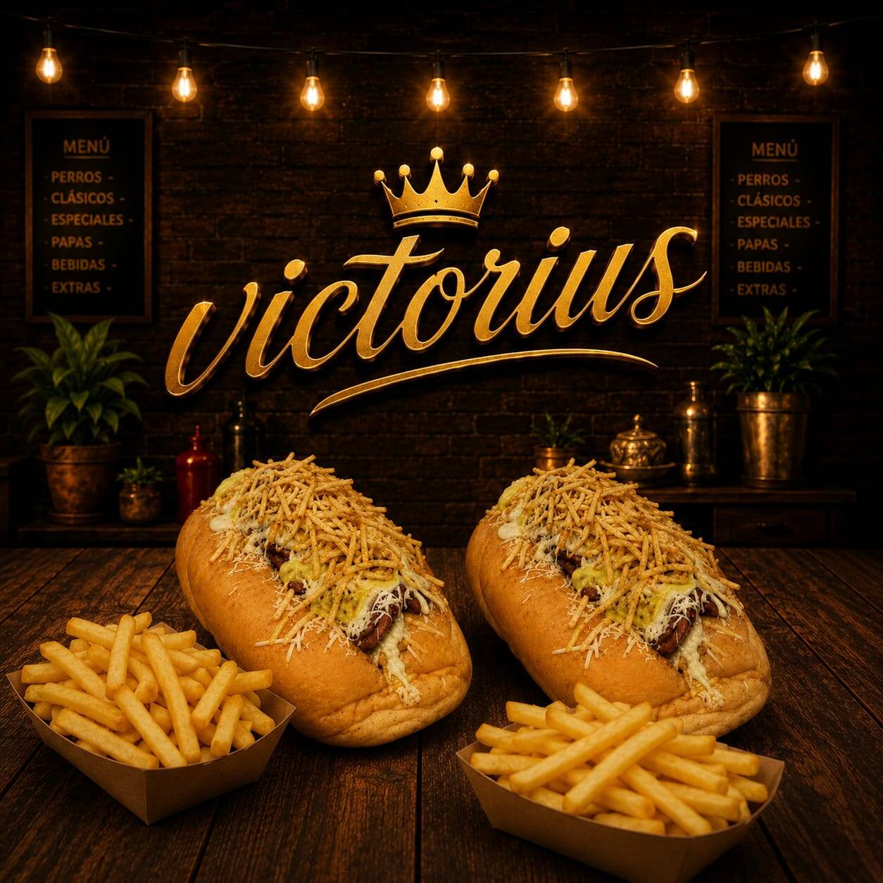 2 buti perros + papas + bebidas 250 ml