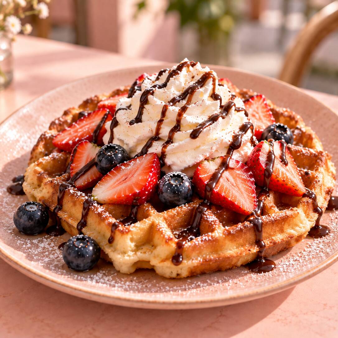Waffle de Frutos del Bosque