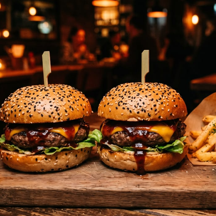 2 Hamburguesas BBQ Barbecue + Papas