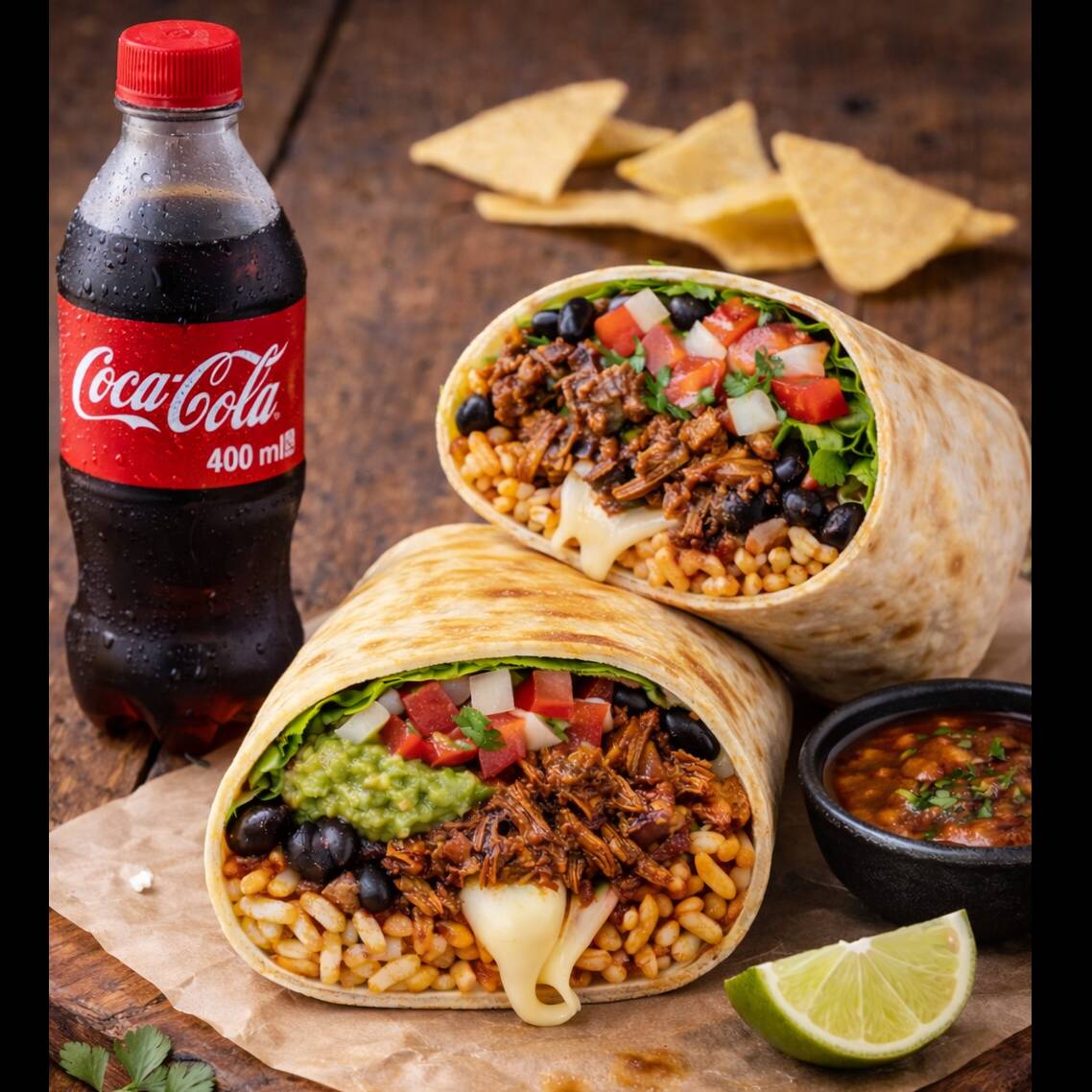 Burrito Gula + Coca Cola 400 Ml