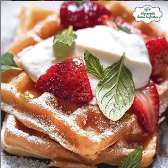 Waffle con Fresas