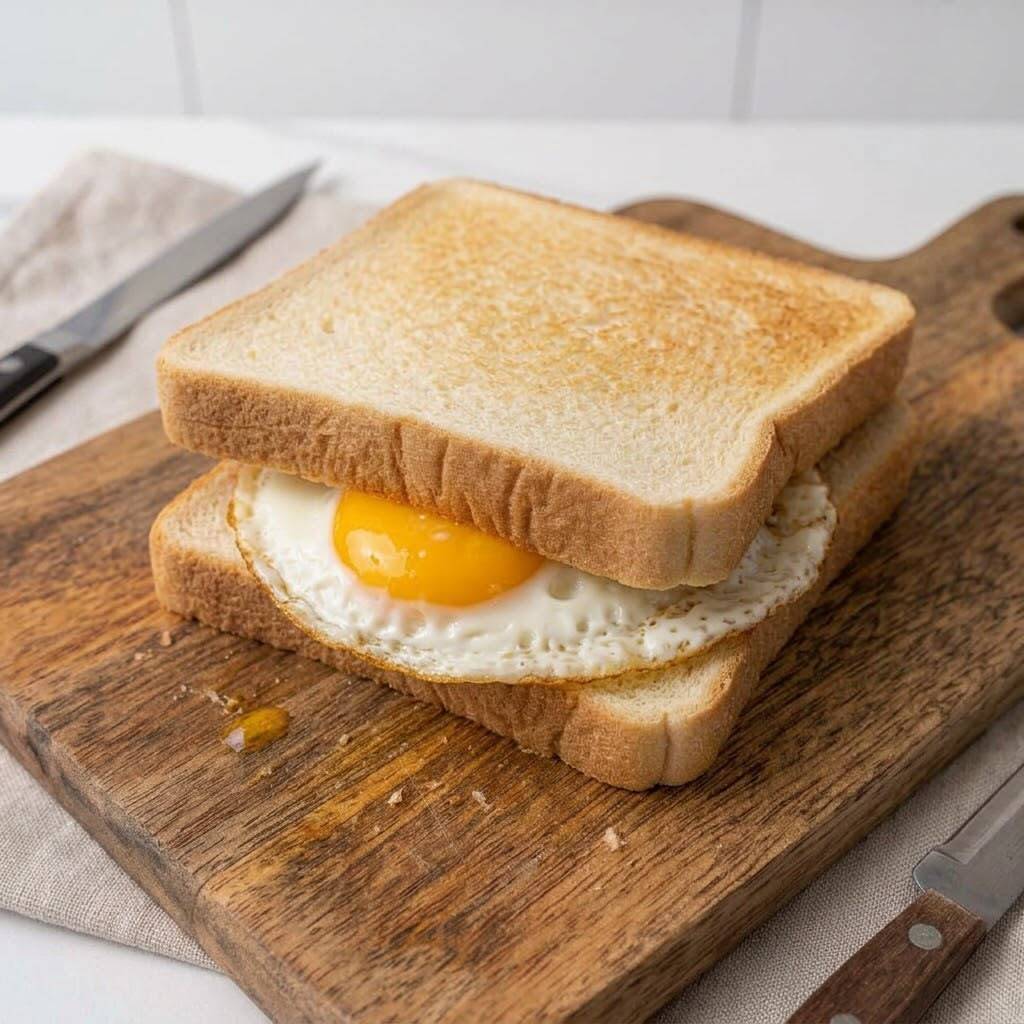 Pan con Huevo y Papas al Hilo