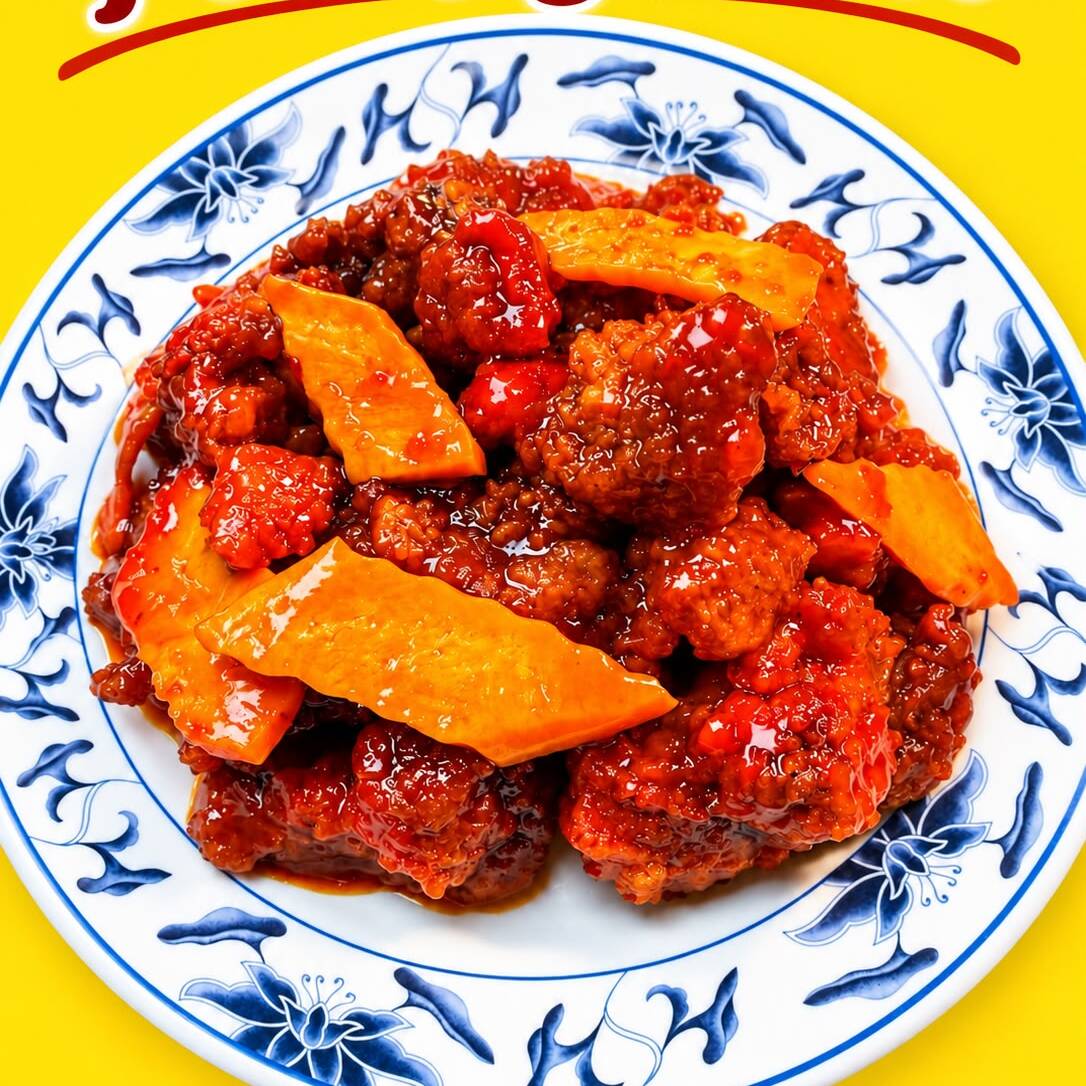 Platillo Pollo Agridulce y Arros o Choumen
