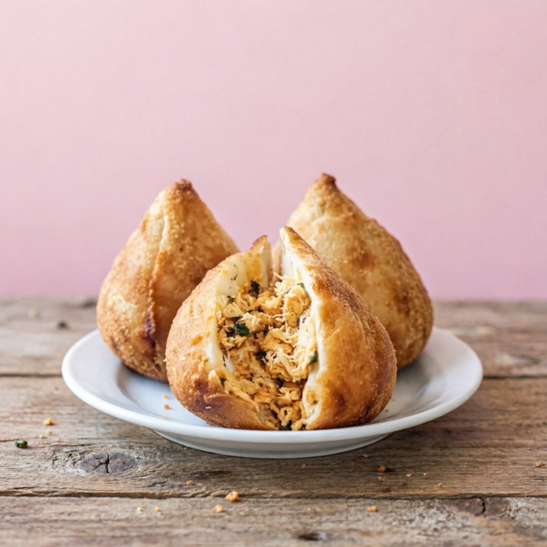 15 coxinhas de 20g cada, frito na hora.