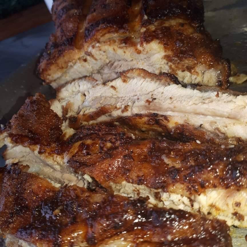 Un kilo de costilla de cerdo asada