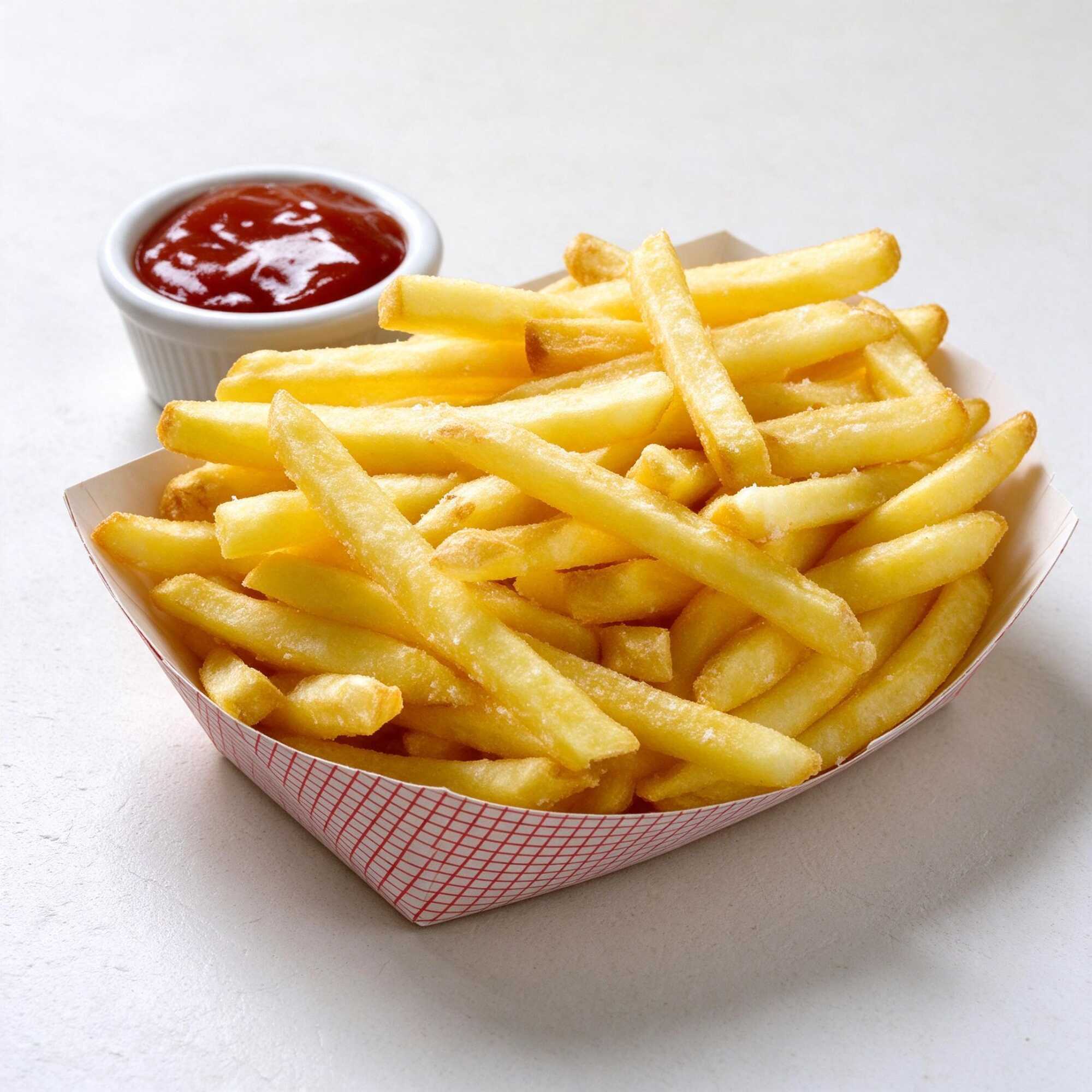 Papas a la francesa con catsup