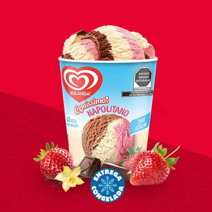 Helado Napolitano Zero Azucar 900ml