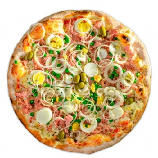 Pizza com 12 fatias, podendo ser recheada com ate 3 sabores diferentes.