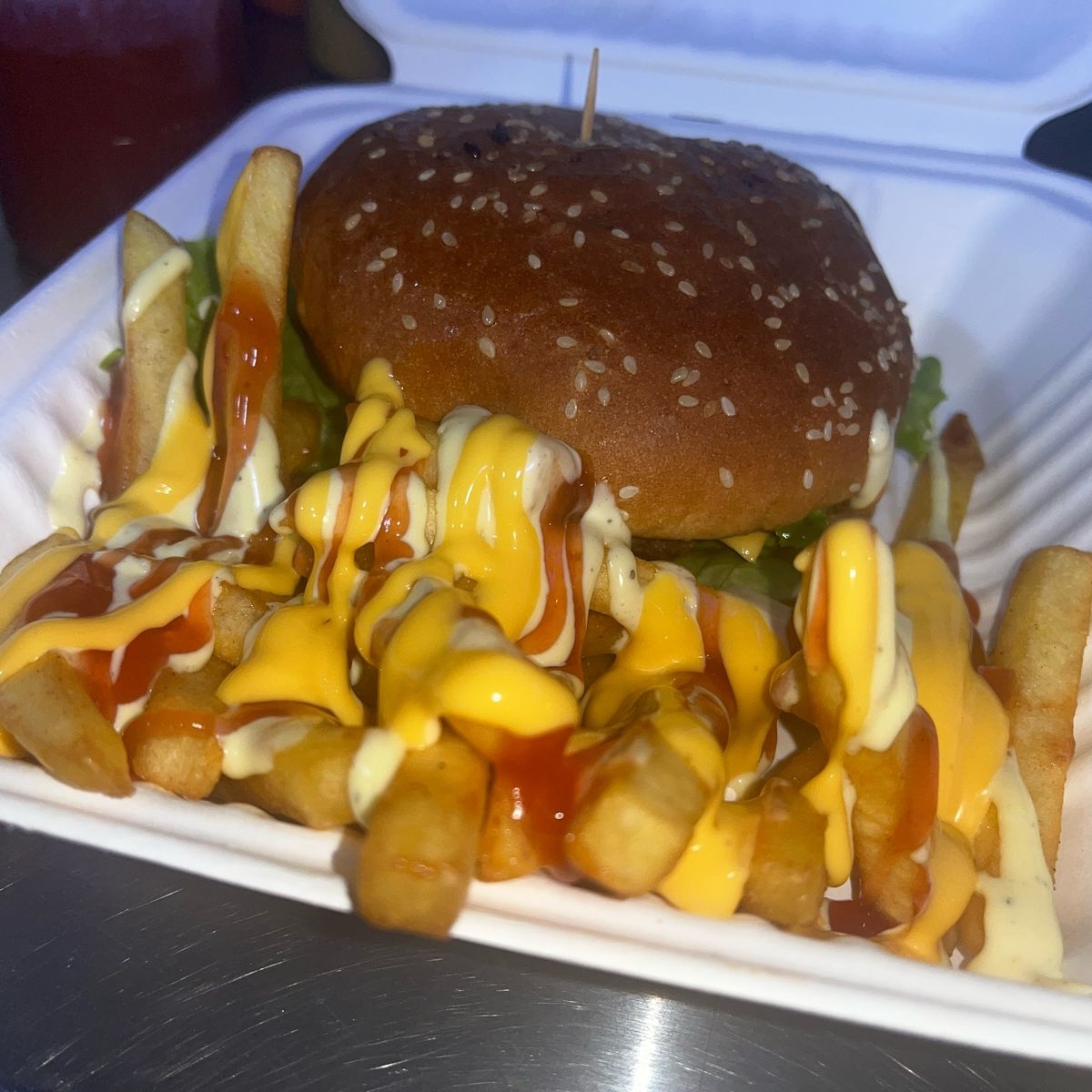 Hamburguesa Sencilla + Papas Fritas