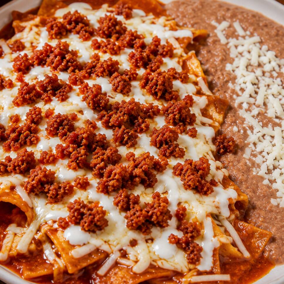 Chilaquiles Rojos de Longaniza
