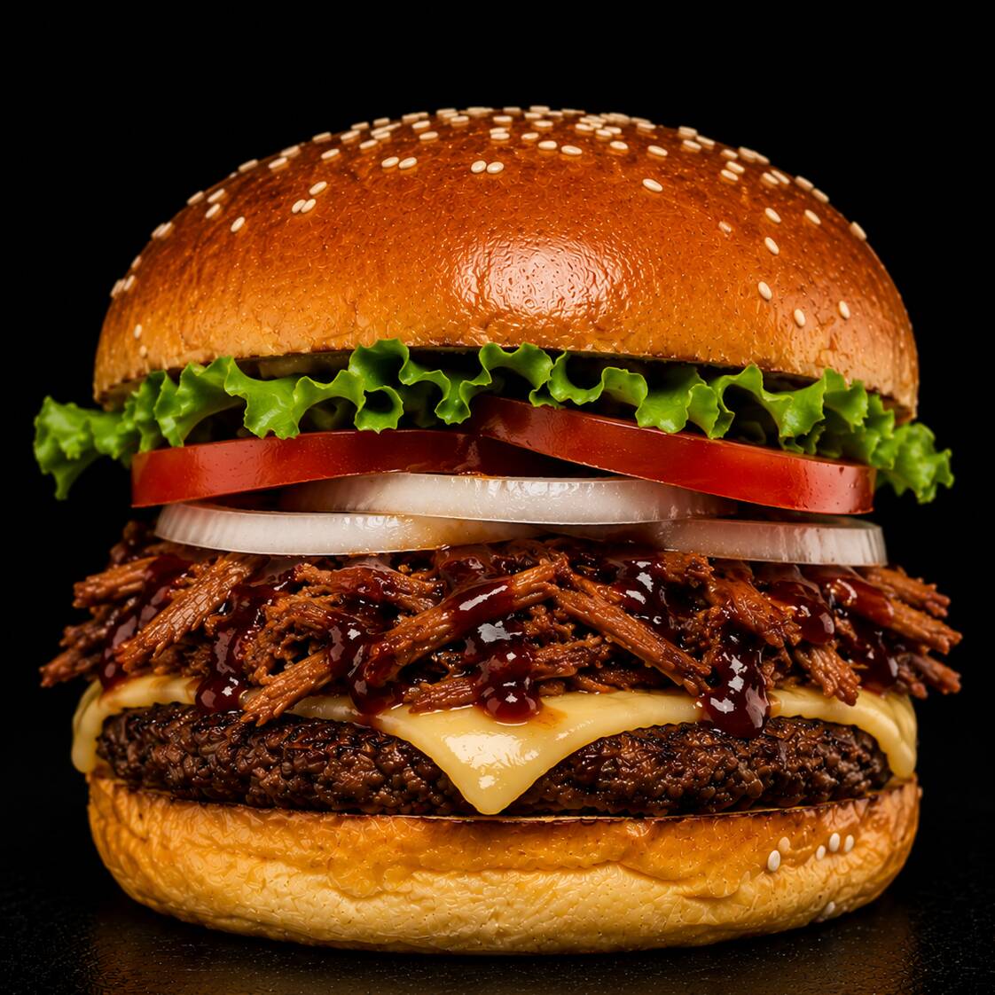 Hamburguesa Pulled Pork BBQ Burger