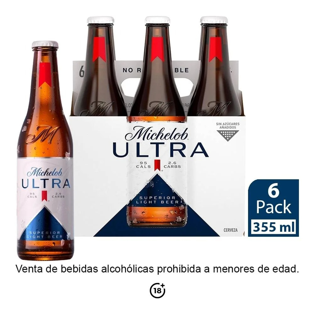 Michelob Ultra Cerveza Six Botella 355ml