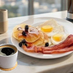 COMBO DESAYUNO AMERICANO Y CAFÉ