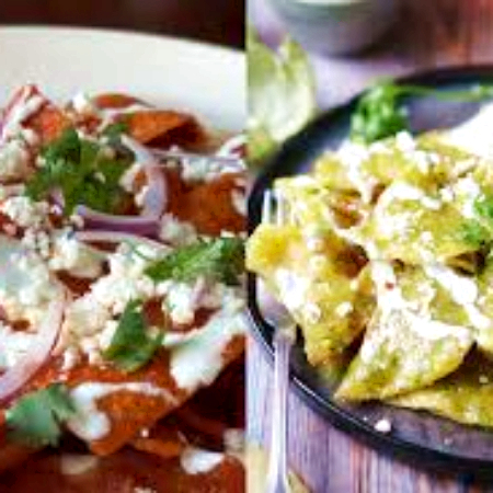 CHILAQUILES VERDES CON CARNE O PECHUGA