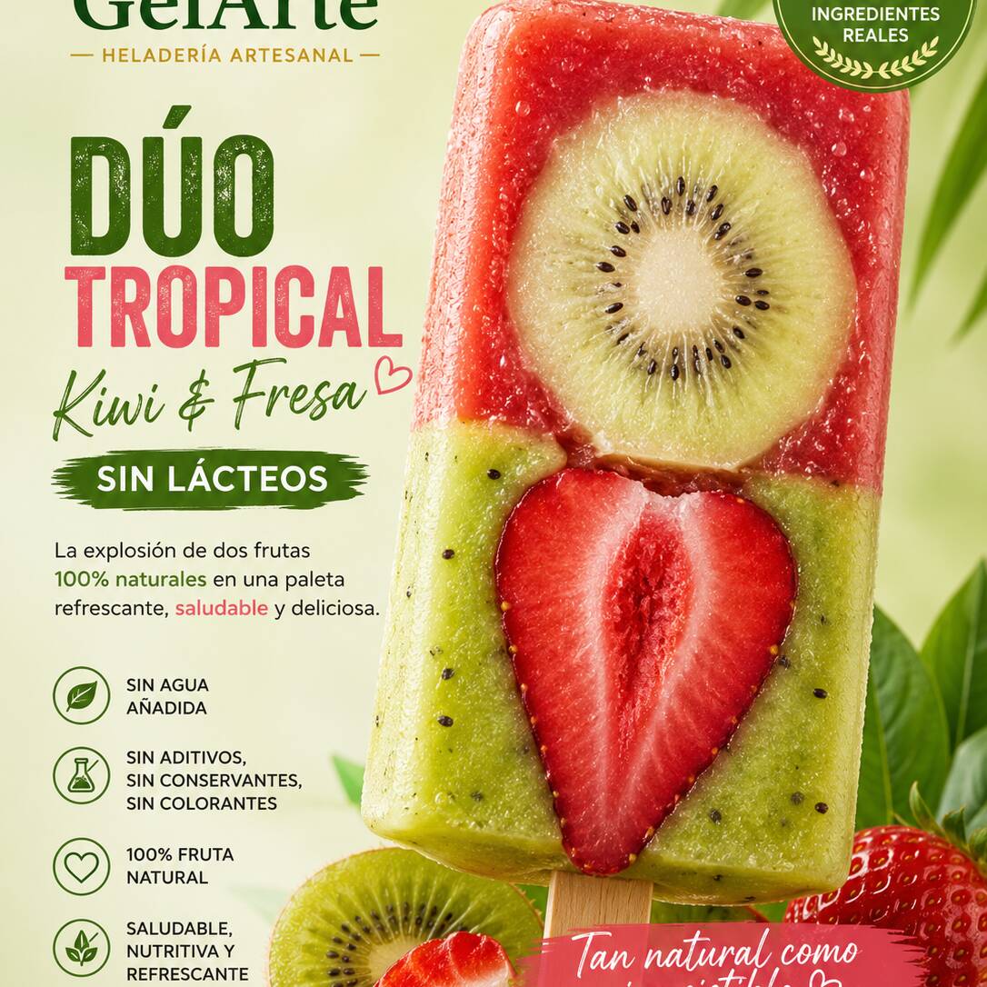 Paleta Dúo Tropical Kiwi & Fresa Premium