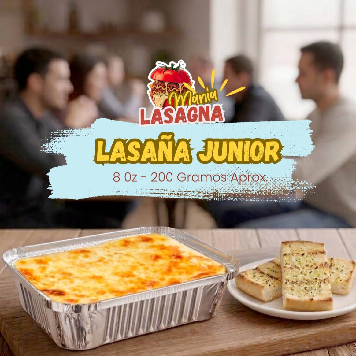 LASAÑA JUNIOR DE CARNE + Pan de Ajo