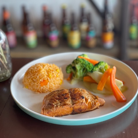 LOMO DE SALMON A LAS BRASAS