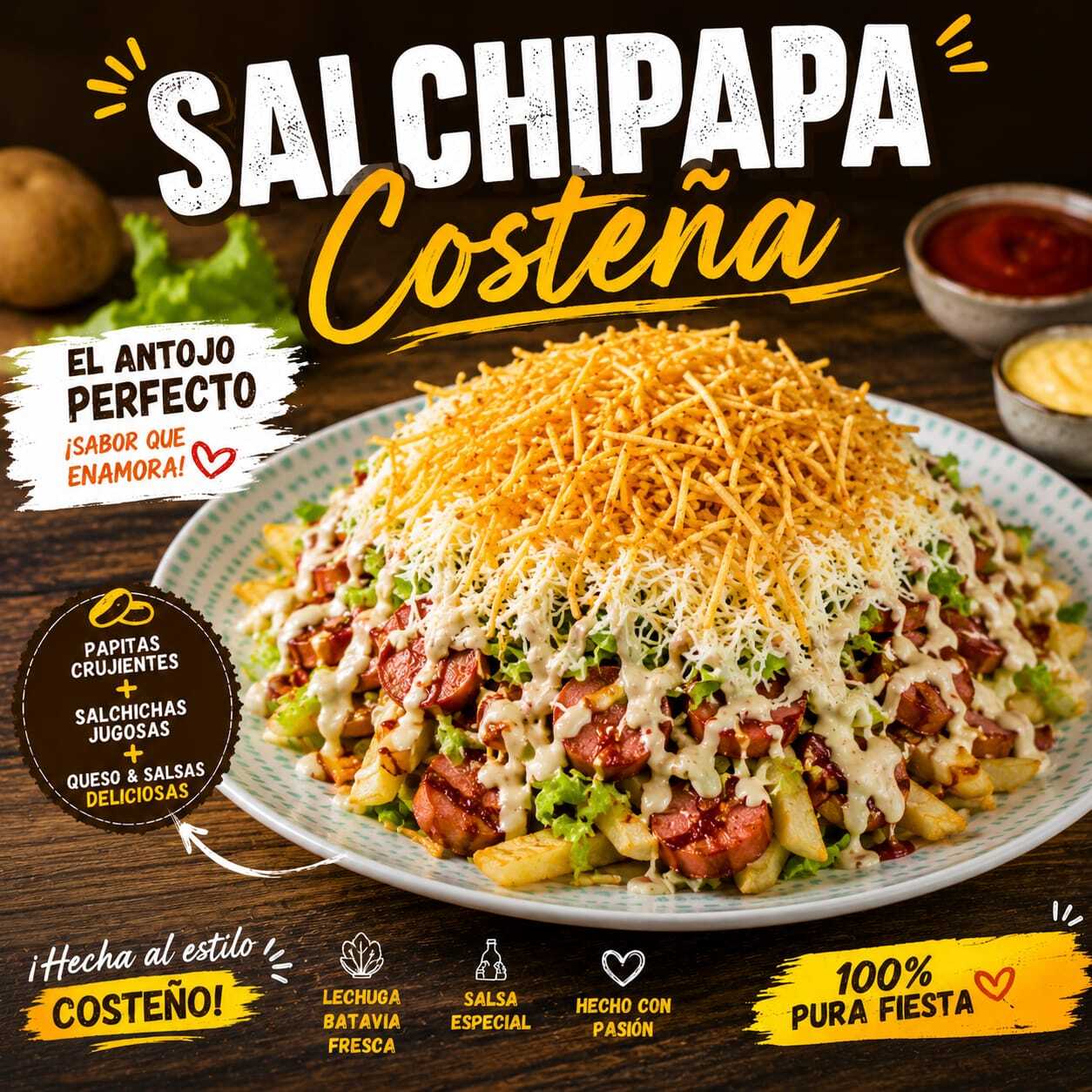 Salchipapa Costeña Sencilla