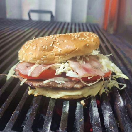 Promo 🤑 Hamburguesa Sencilla con Queso y Tocino