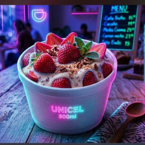 Medio litro fresas con crema